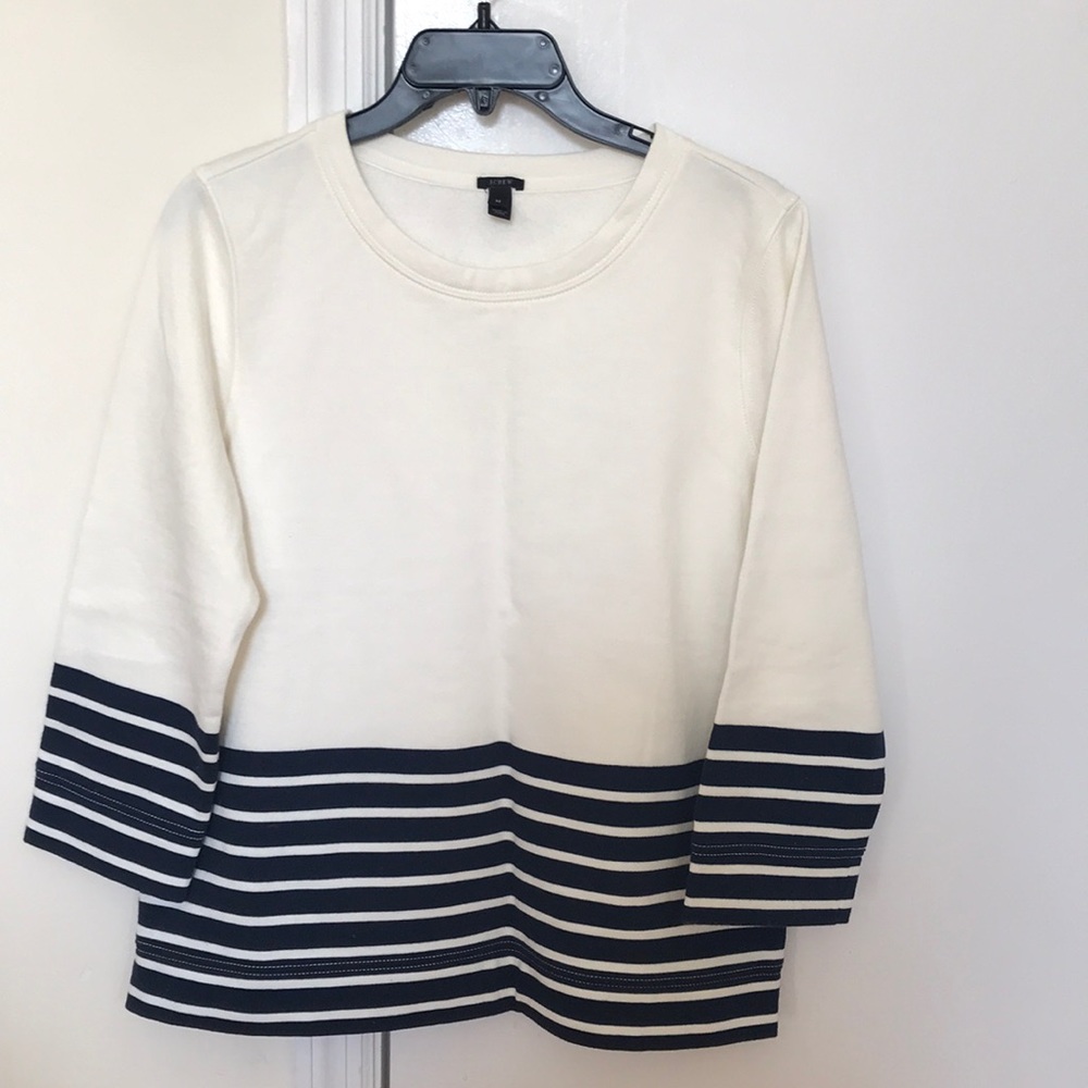 J. Crew 3/4 sleeves cotton top